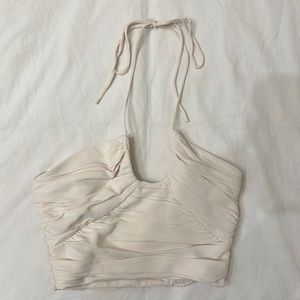 Zara Cropped Halter Tank Top in off white - never worn
